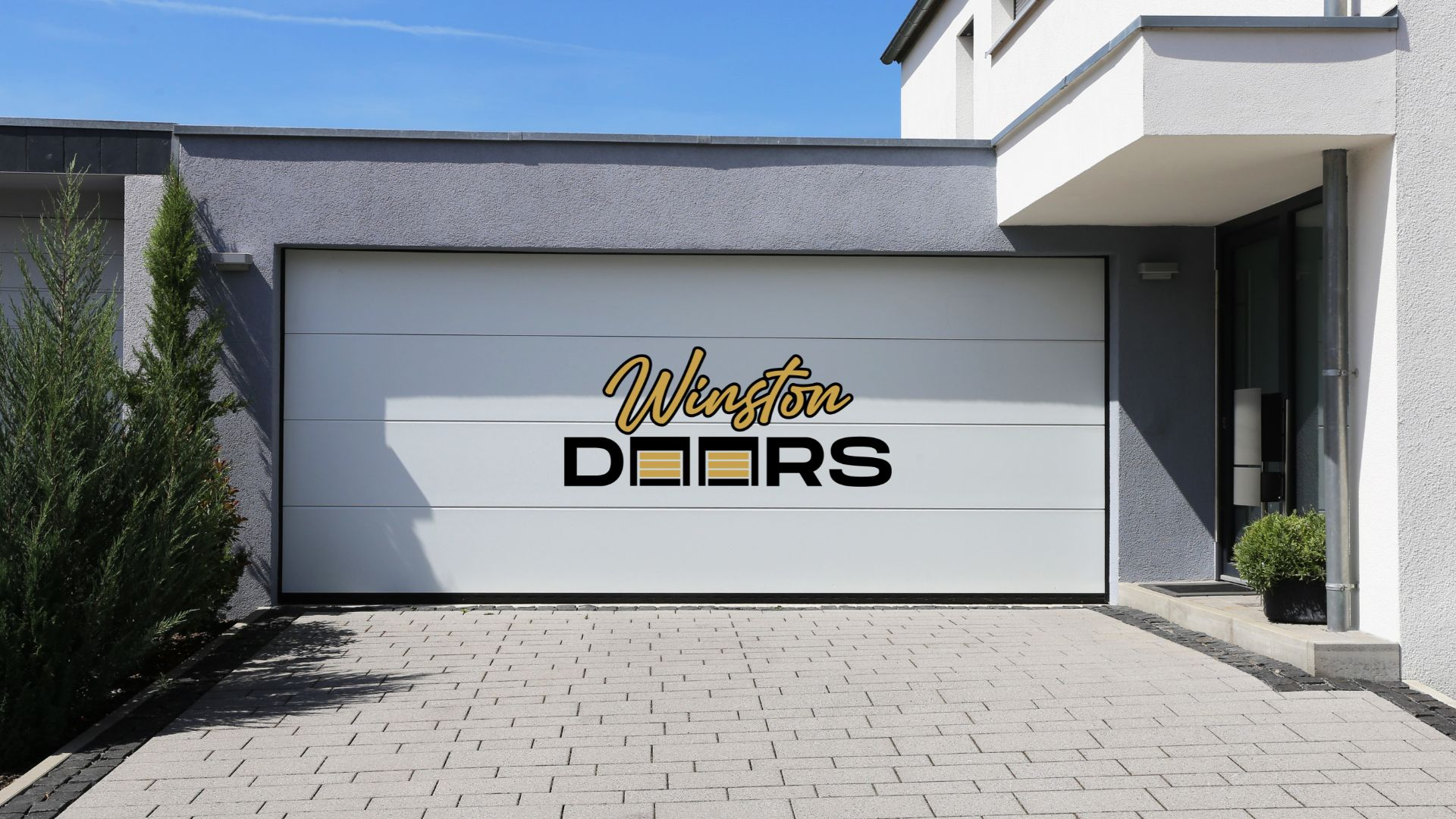 Garage doors - overhead garage door in front of a house